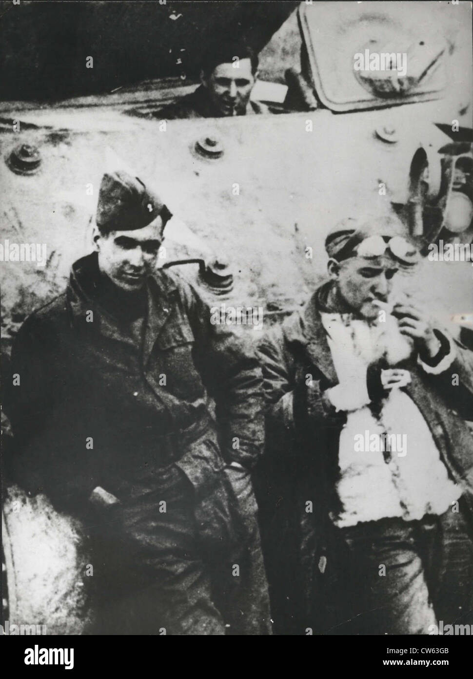 Valéry Giscard d'Estaing servant comme brigadier dans la 1ère armée de de Lattre (1944-45) Stock Photo