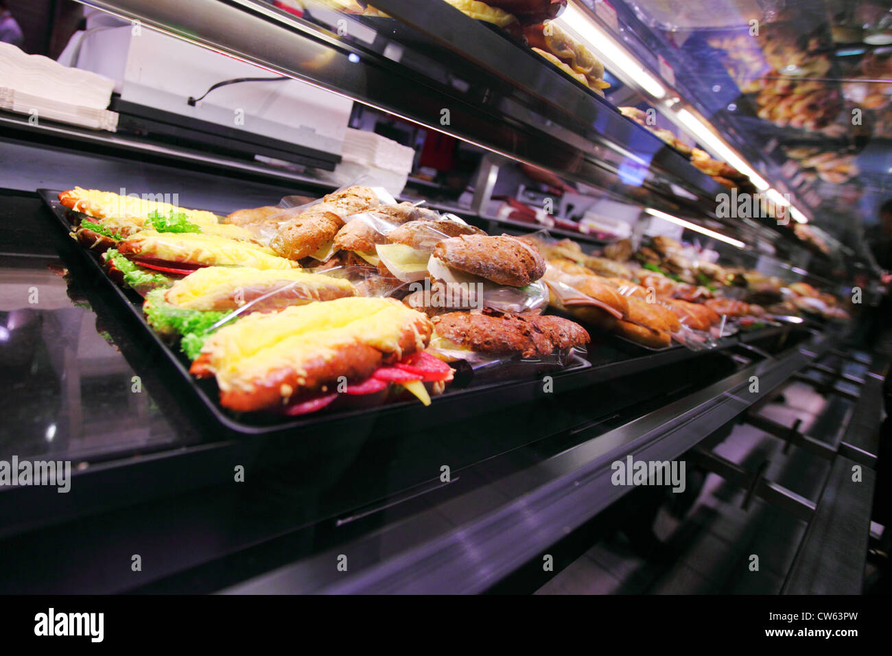 Deli counter display sandwich hi-res stock photography and images - Alamy