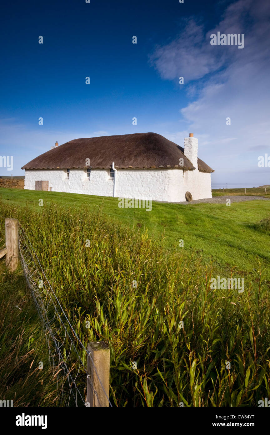 A traditional style croft cottage on the Isle of Skye, Scotland, UK Stock Photo