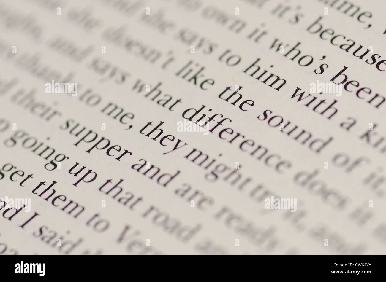 An Extract From A Passage In A Book Stock Photo