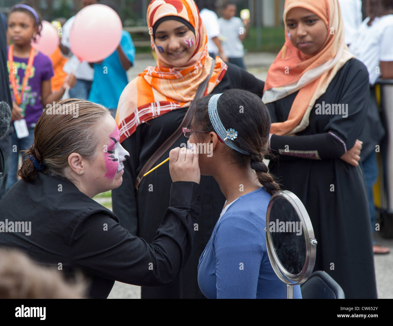 Detroit, Michigan - A Block Party for children at the Boys & Girls Club