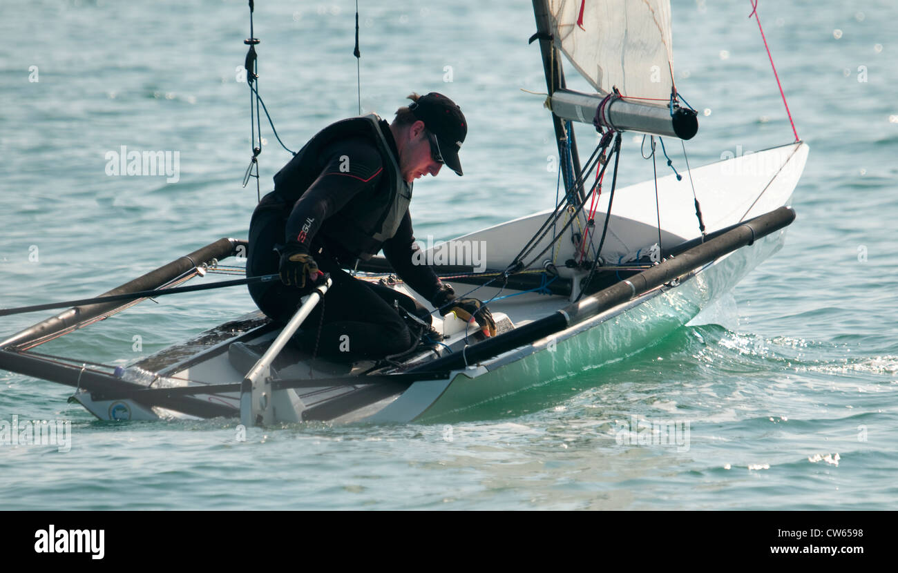Dinghy Sailing Eastbourne Stock Photo Alamy