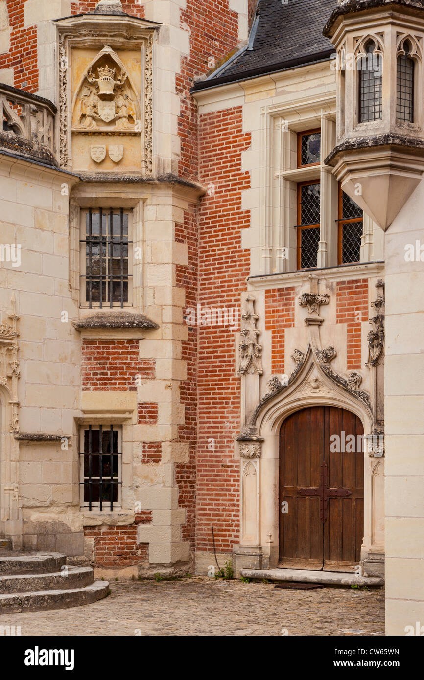 Front entry to Clos Luce - Leonardo da Vinci's home in Amboise, Centre France Stock Photo