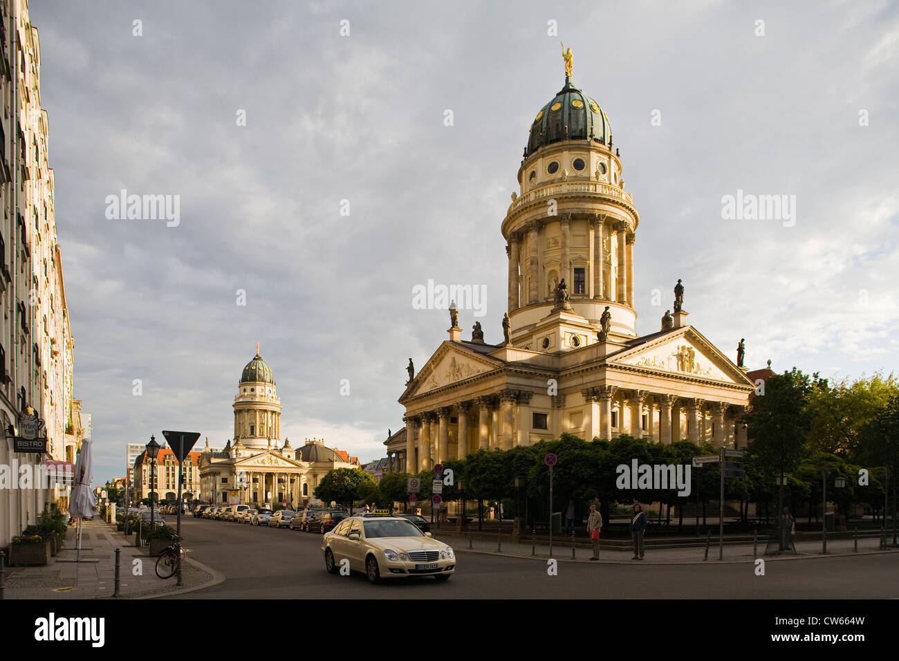 Europe, Germany, Brandenburg, Berlin, Markgrafen strasse, French cathedral and German cathedral Stock Photo