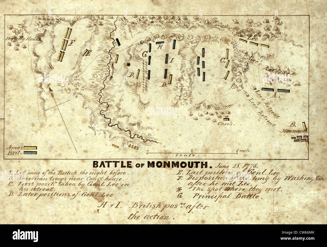 Battle Monmouth Map Hi Res Stock Photography And Images Alamy