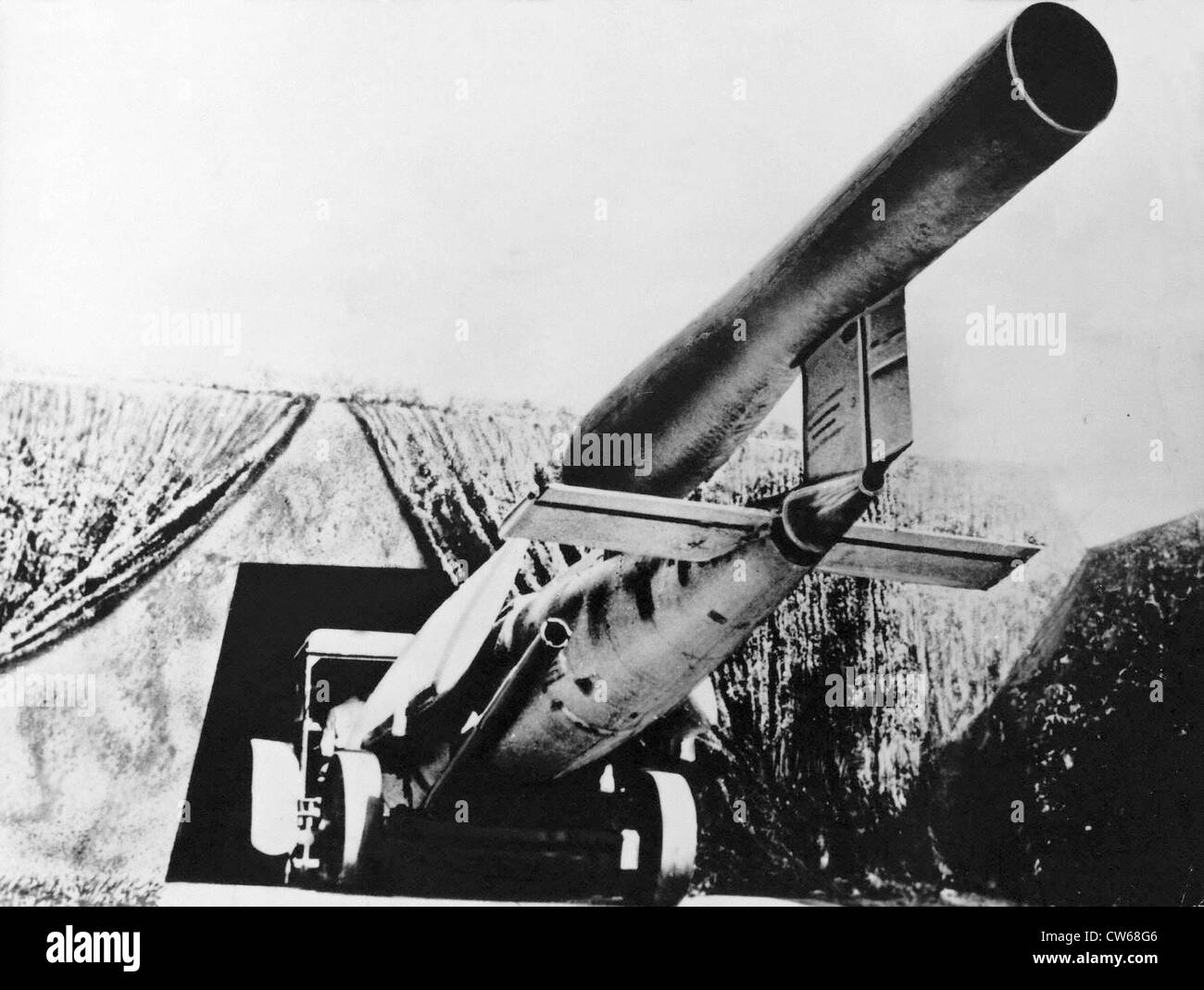 German Fieseler Fi-103 or FZG-76 or V-1 rocket, 1944. Stock Photo