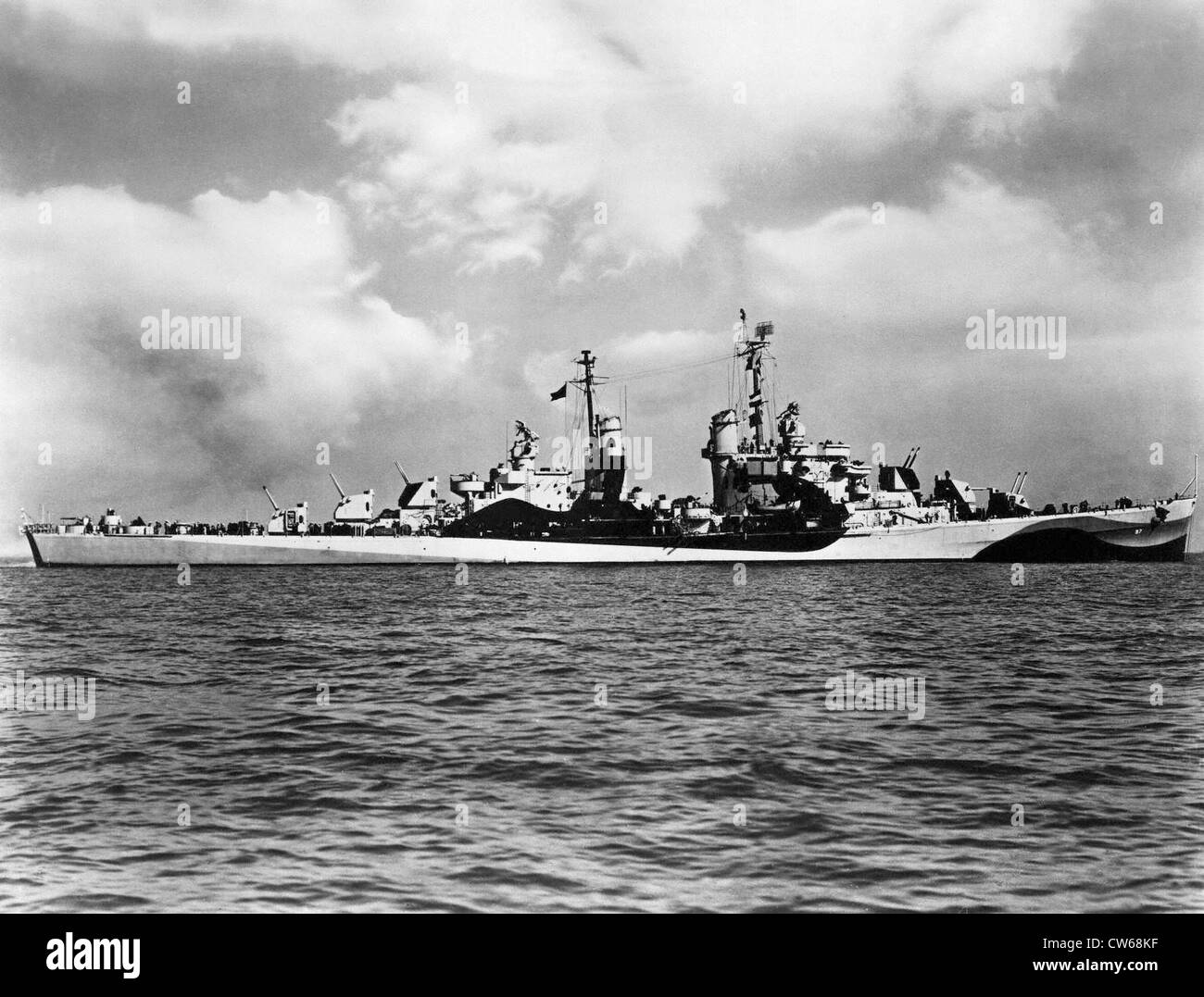 American anti-aircraft light cruiser 'Flint', World War II Stock Photo
