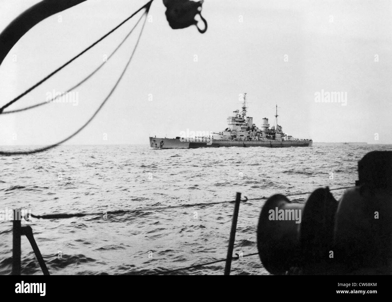 British battleship 'HMS King George V', 1945. Stock Photo