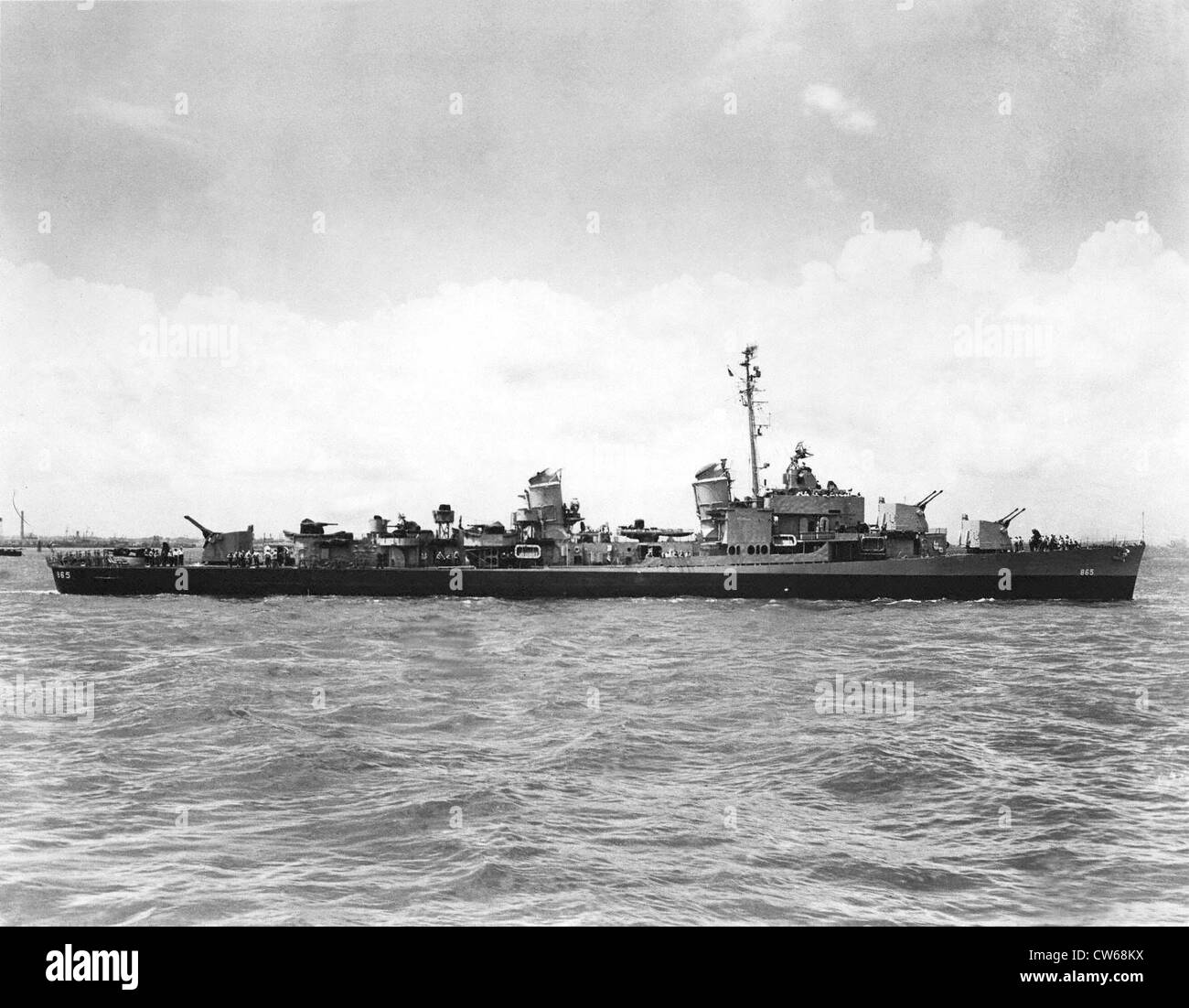 American destroyer 'Charles  R. Ware', World War II. Stock Photo