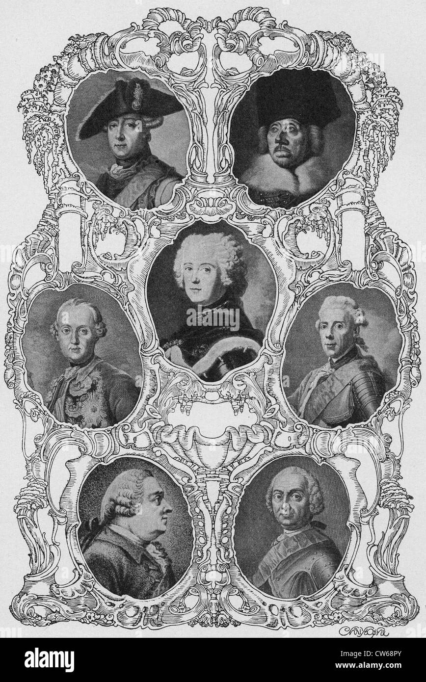 Frederick II of Prussia (1712-1786) and his generals Stock Photo