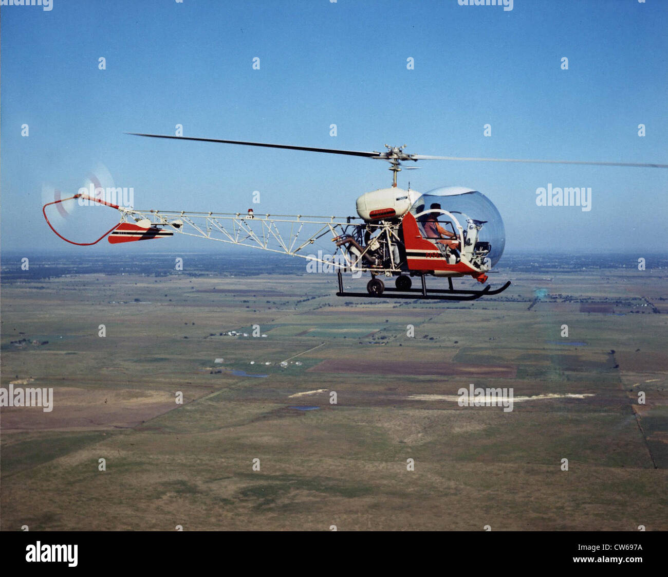Bell 47 helicopter Stock Photo