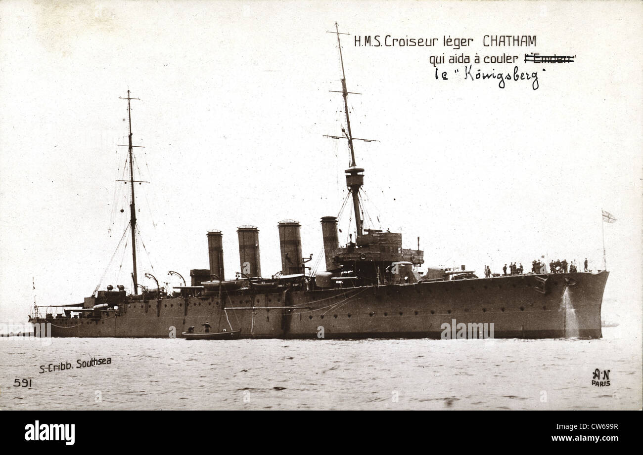 Light cruiser 'Chatham' Stock Photo