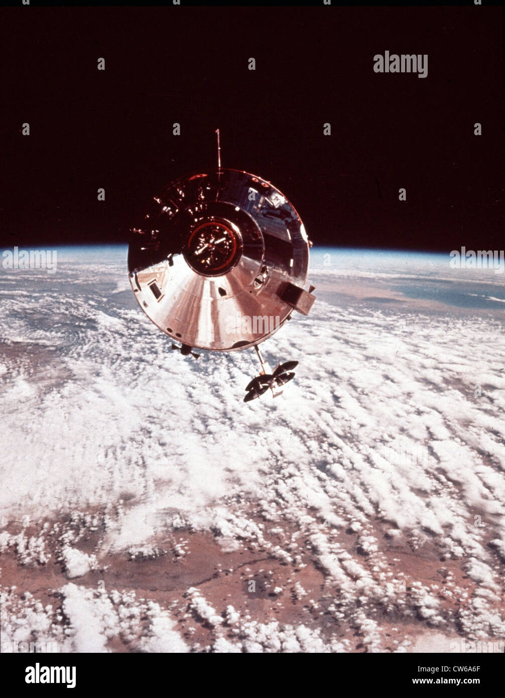 The Apollo 9 Command Module in orbit around the Earth (March 7, 1969 ...