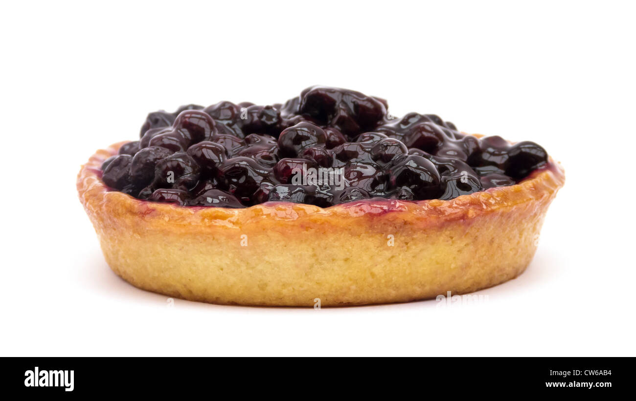 Blueberry Pie on White Stock Photo
