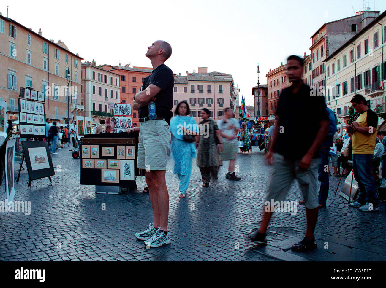 Rome, people in Piazza Navona Stock Photo