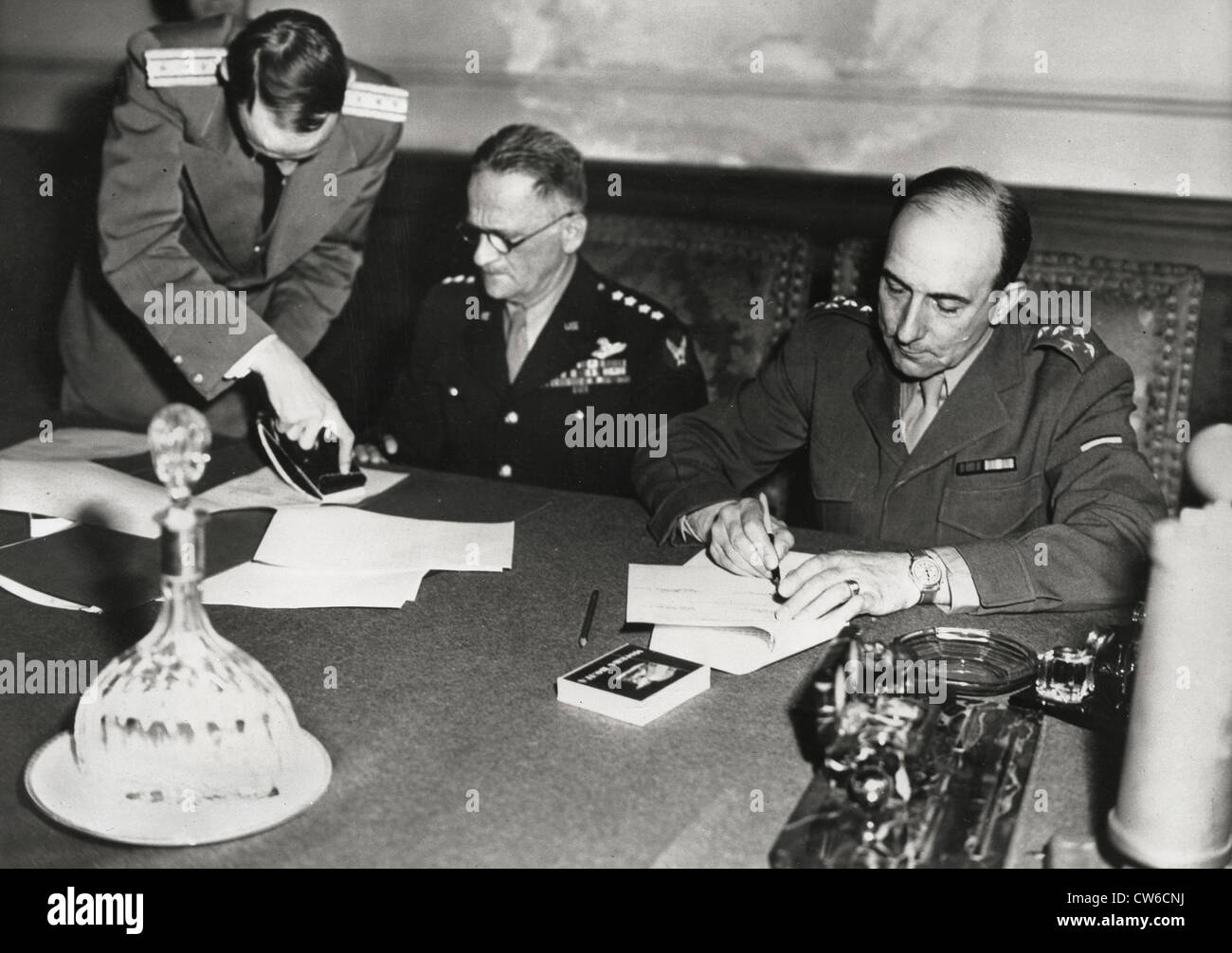 Germans sign final surrender terms in Berlin, May 9, 1945 Stock ...
