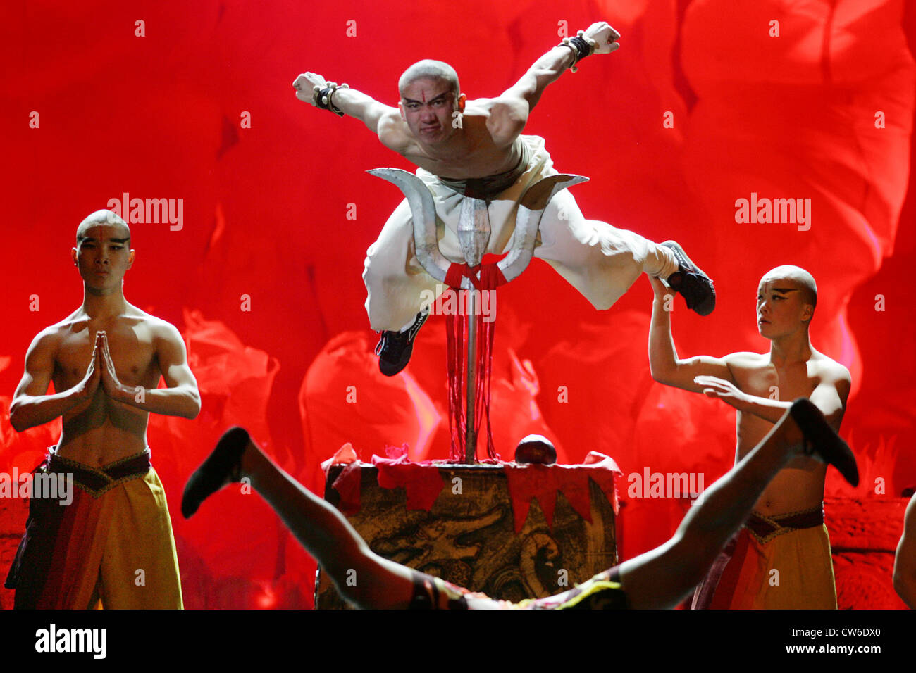 Beijing artists show their acrobatics Stock Photo