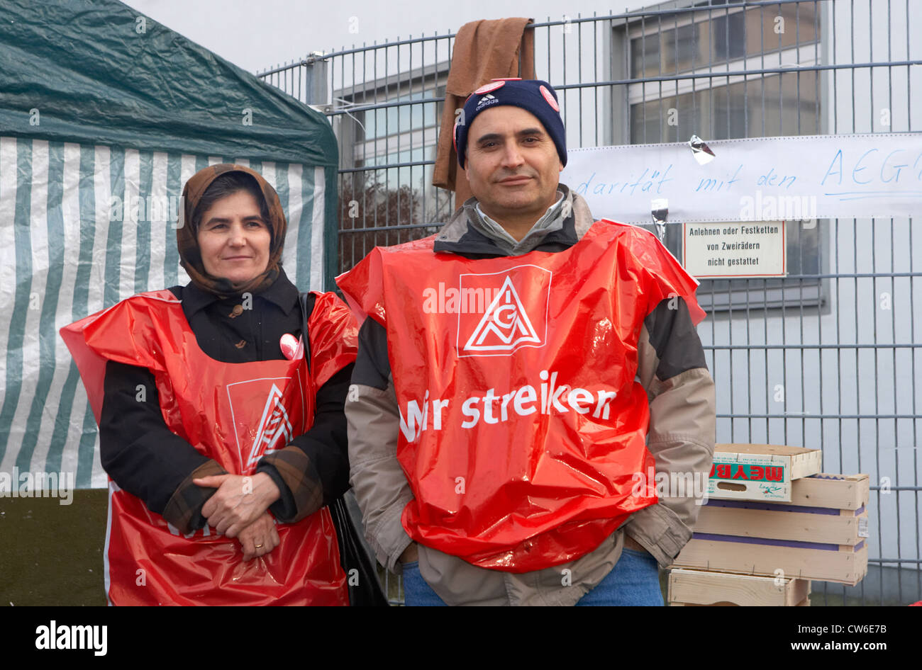 Nuernberg - strike before the end of turkish couple AEG factory Stock Photo