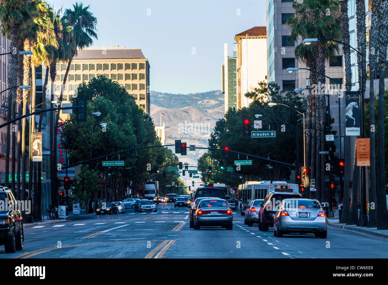 Santa Clara Street San Jose California Stock Photo