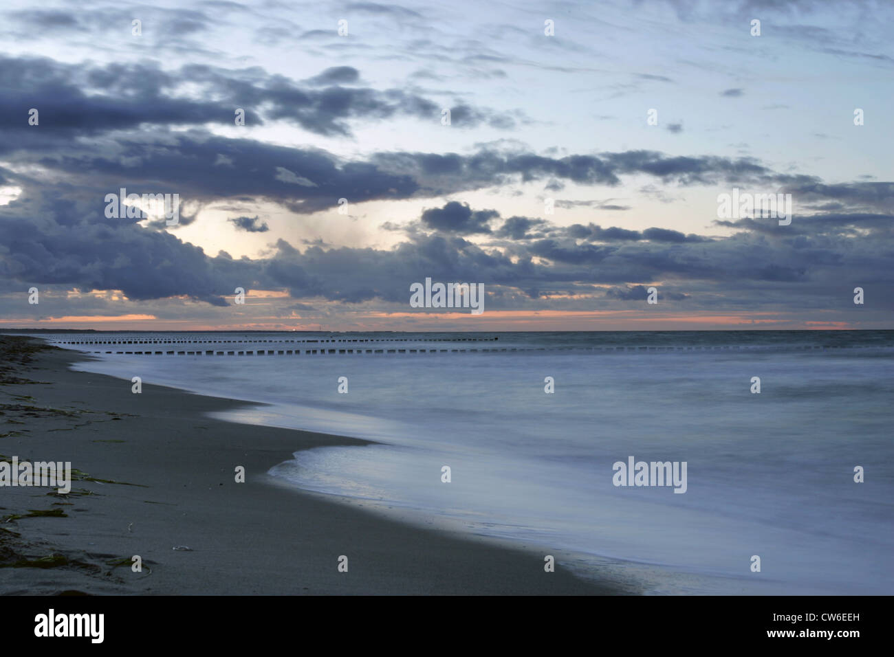 Zingst, overlooking the Baltic Sea in the evening Stock Photo
