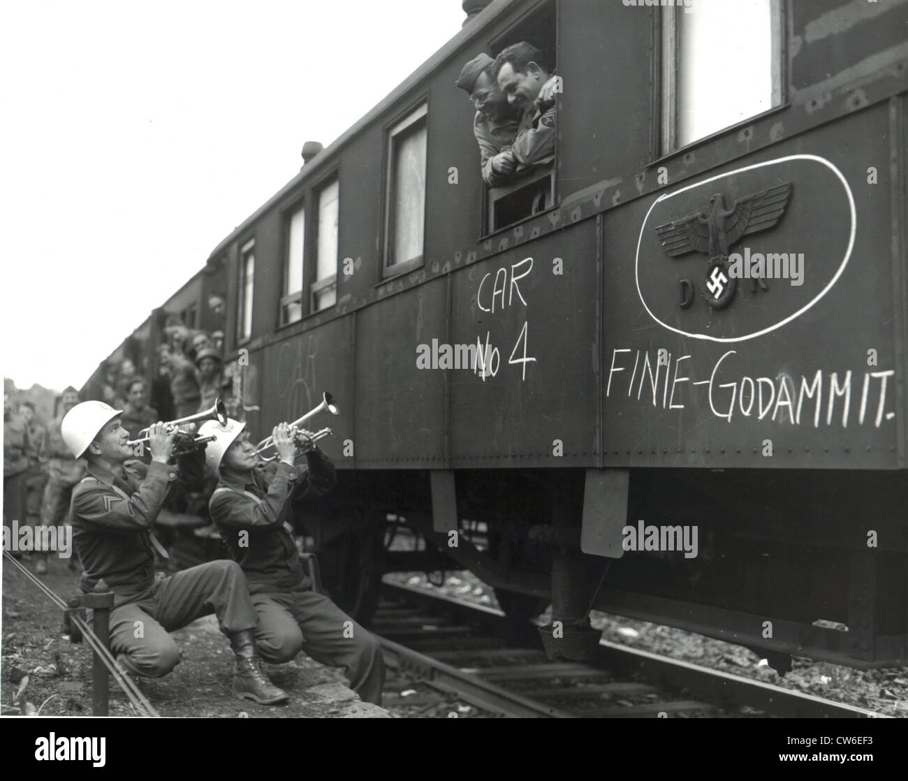 American soldiers start their journey home  near Fulda, May 22, 1945 Stock Photo