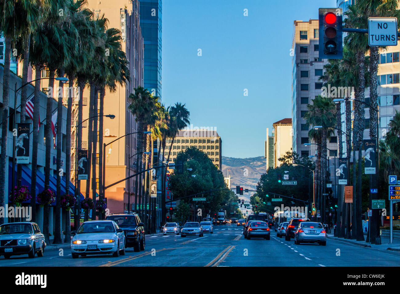 Santa Clara Street in Downtown San Jose California Stock Photo - Alamy