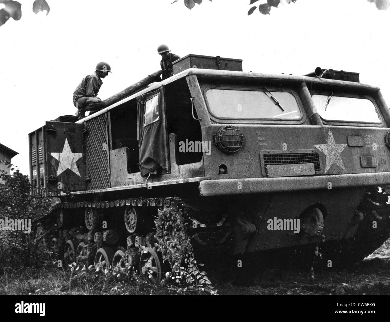 Largest U.S. ordnance tractor (M6) on the Western Front, 1944 Stock