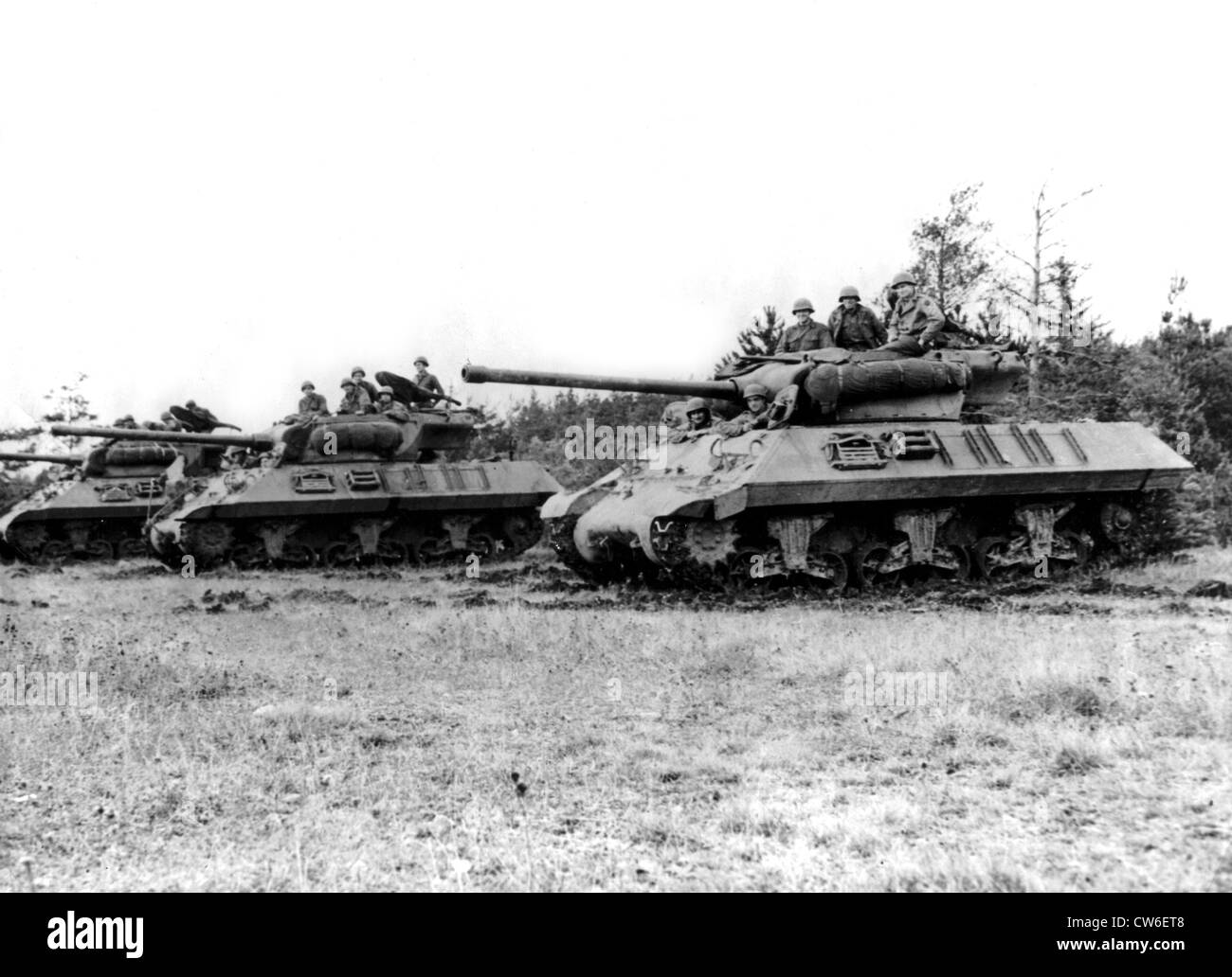 New American Tank Destroyers (M36) makes debut in france, 1944 Stock