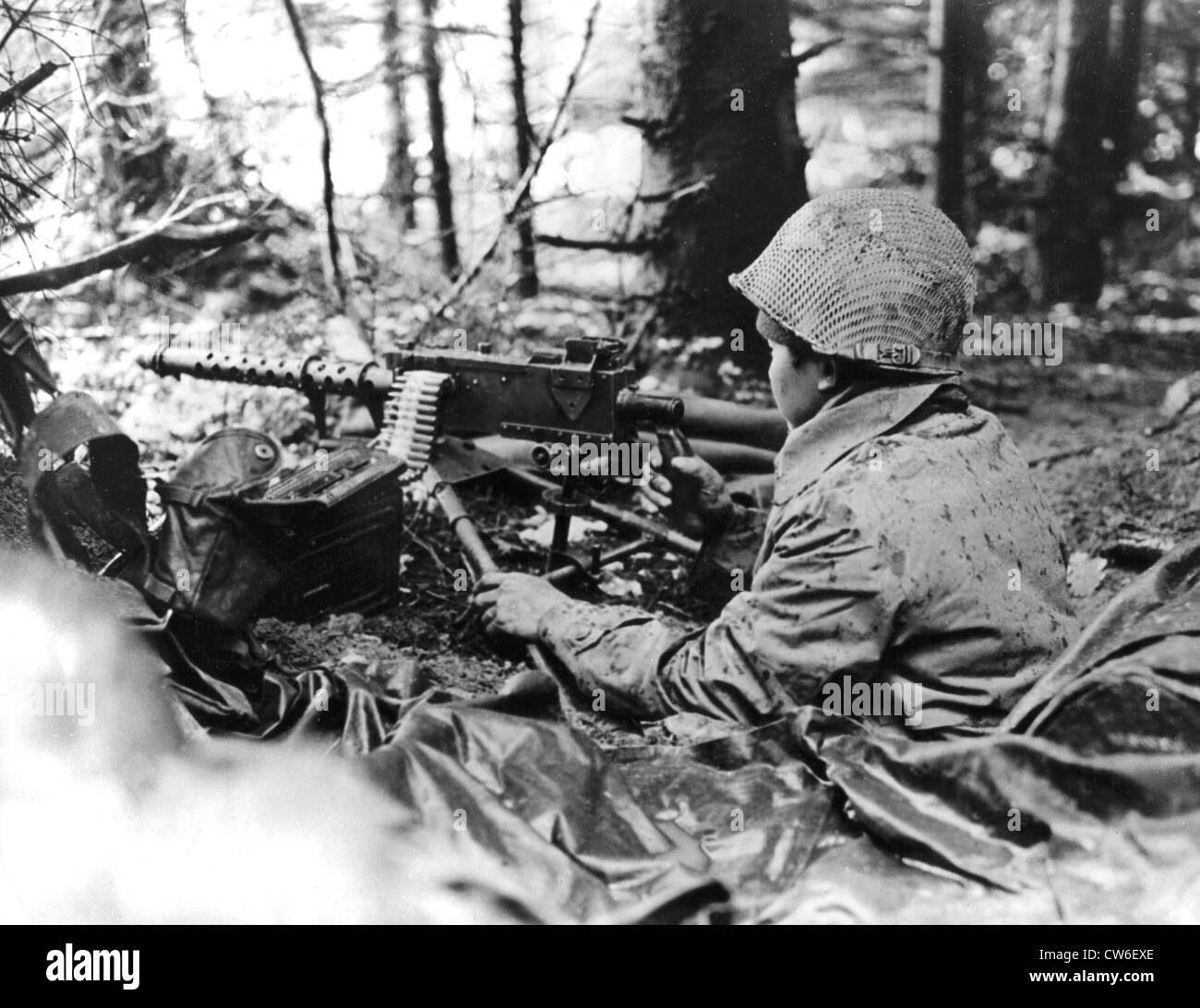 American soldiers of Japanese descent fight in France, Autumn 1944 Stock Photo