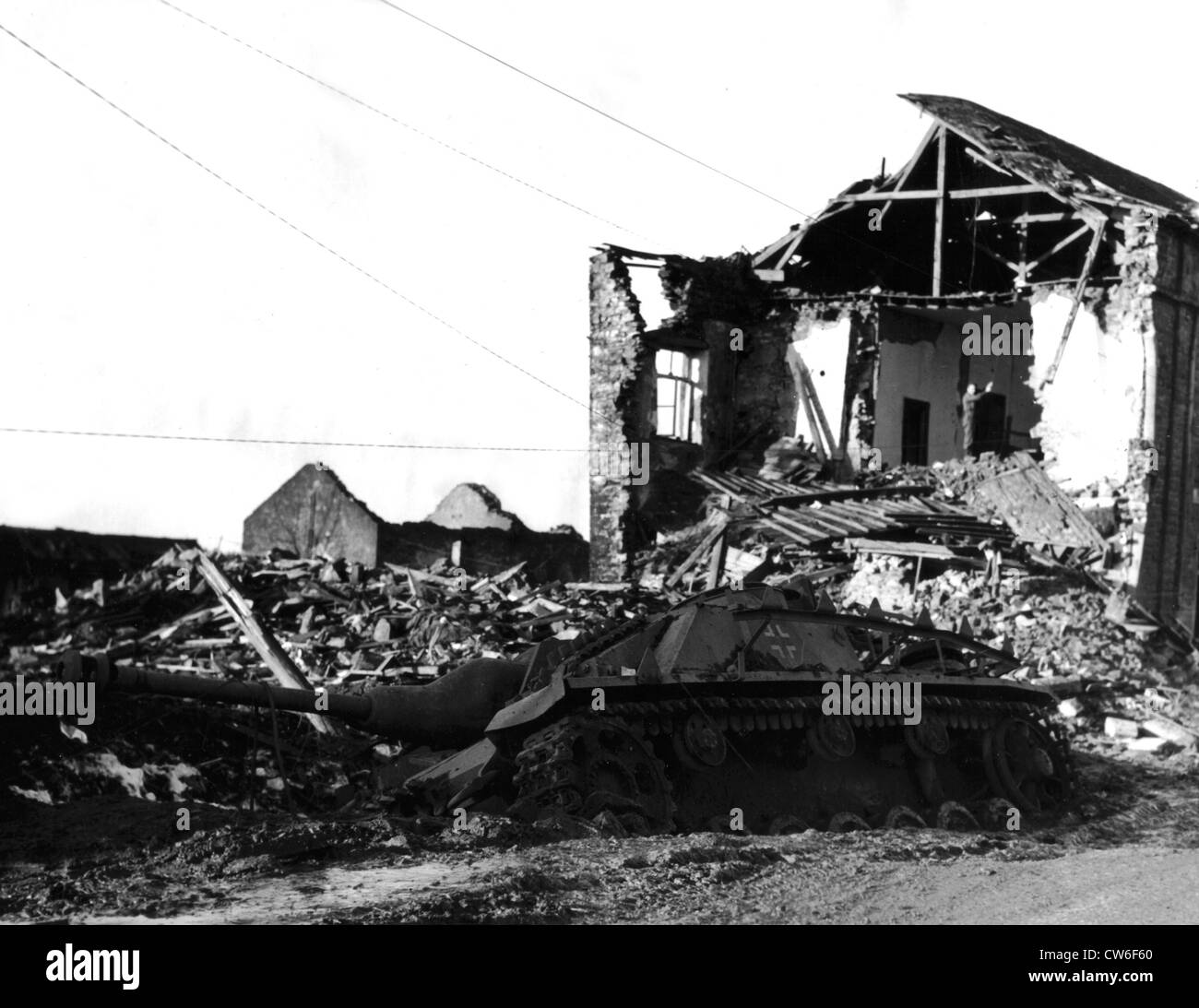 German tank knocked out in Luxembourg, February 1945 Stock Photo - Alamy