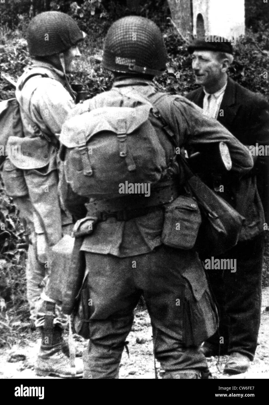 American Soldiers Normandy 1944 Black and White Stock Photos & Images ...