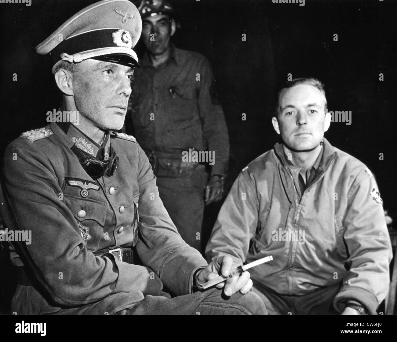 Captured German General in the Argentan pocket (August 1944) Stock Photo