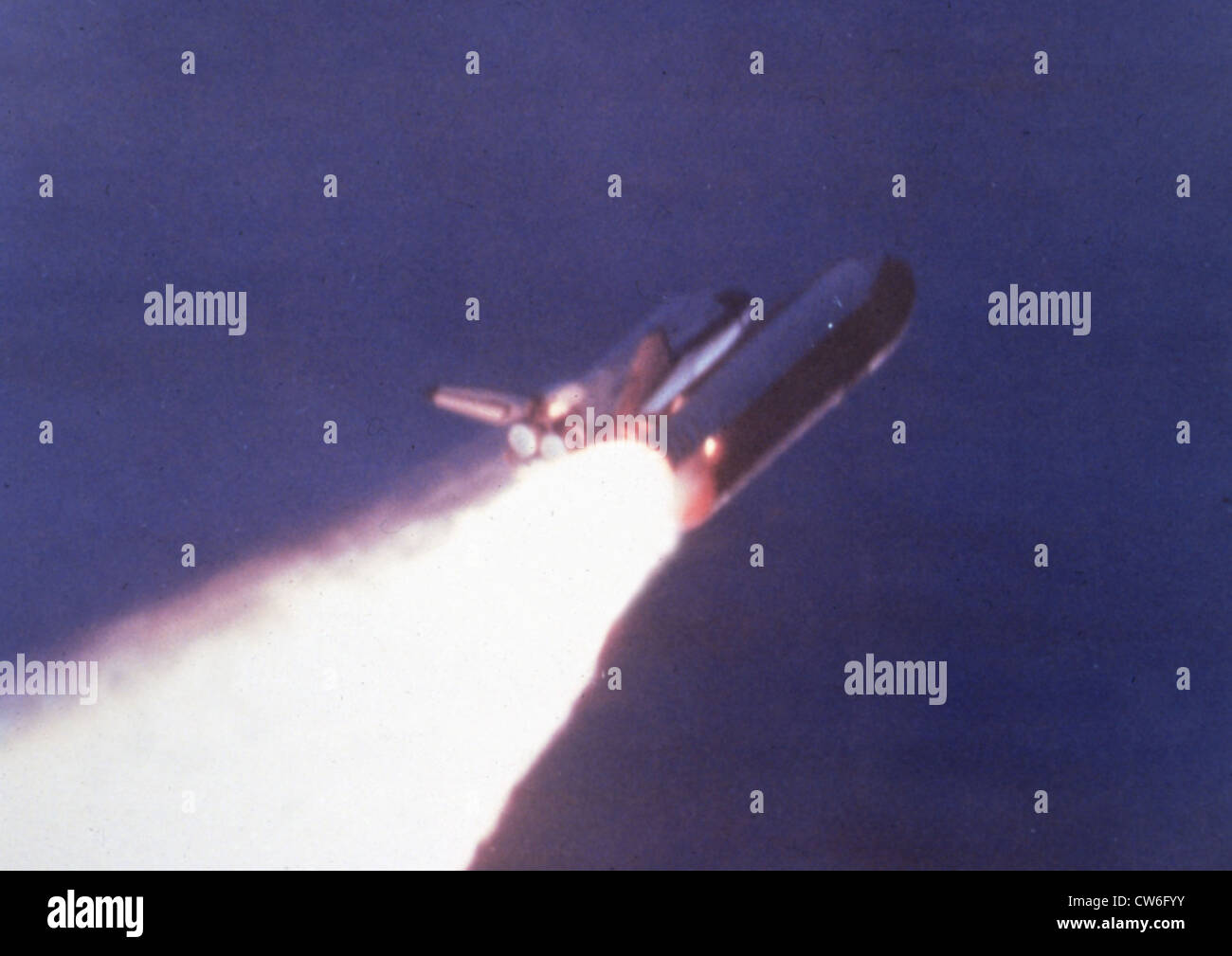 Explosion of space shuttle Challenger (January 28, 1986) Stock Photo