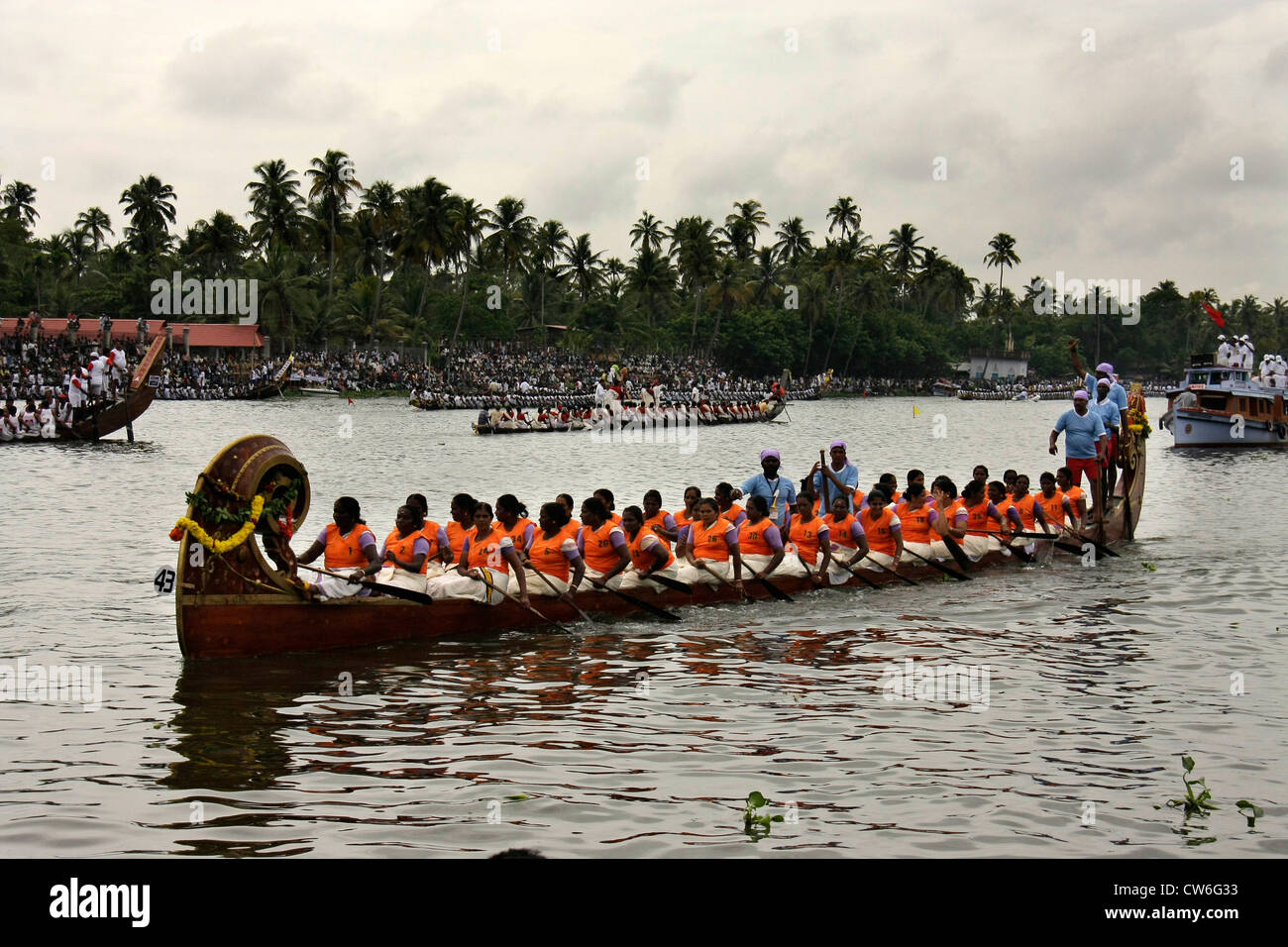 rowers from nehru trophy snakeboat race or chundan vallam race in