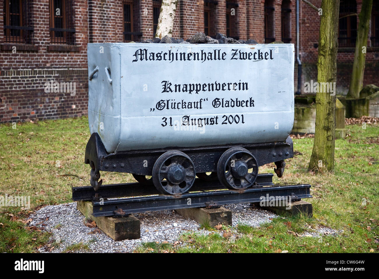 cart at old coal mine Zweckel, Germany, North Rhine-Westphalia, Ruhr Area, Gladbeck Stock Photo