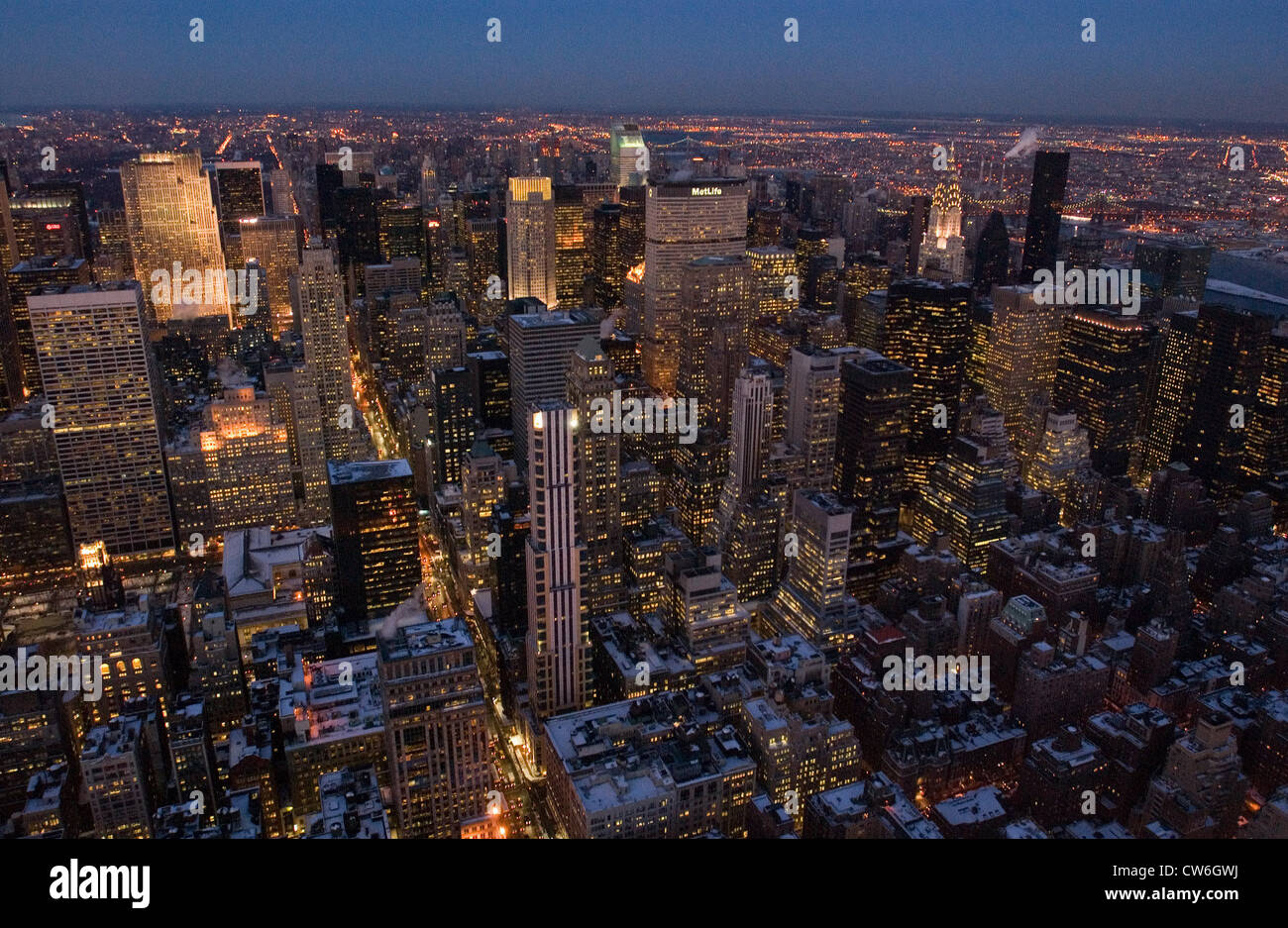 View From Empire State Building Panorama New York Skyline at Night from ...