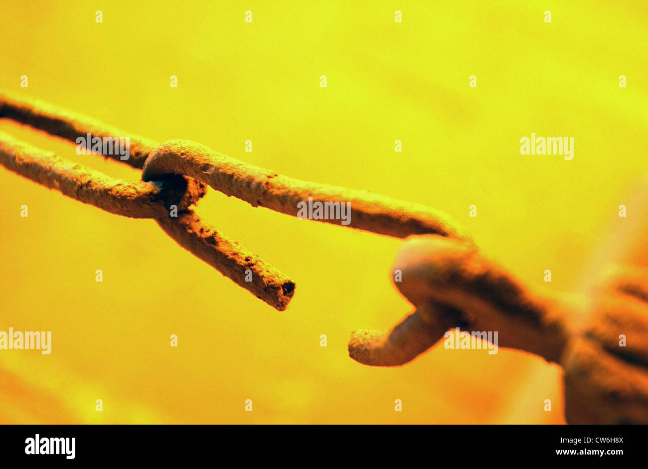 broken chain link Stock Photo Alamy