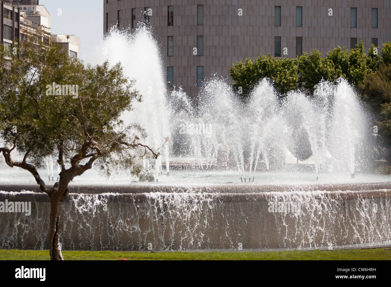 Barcelona City fountains Stock Photo Alamy