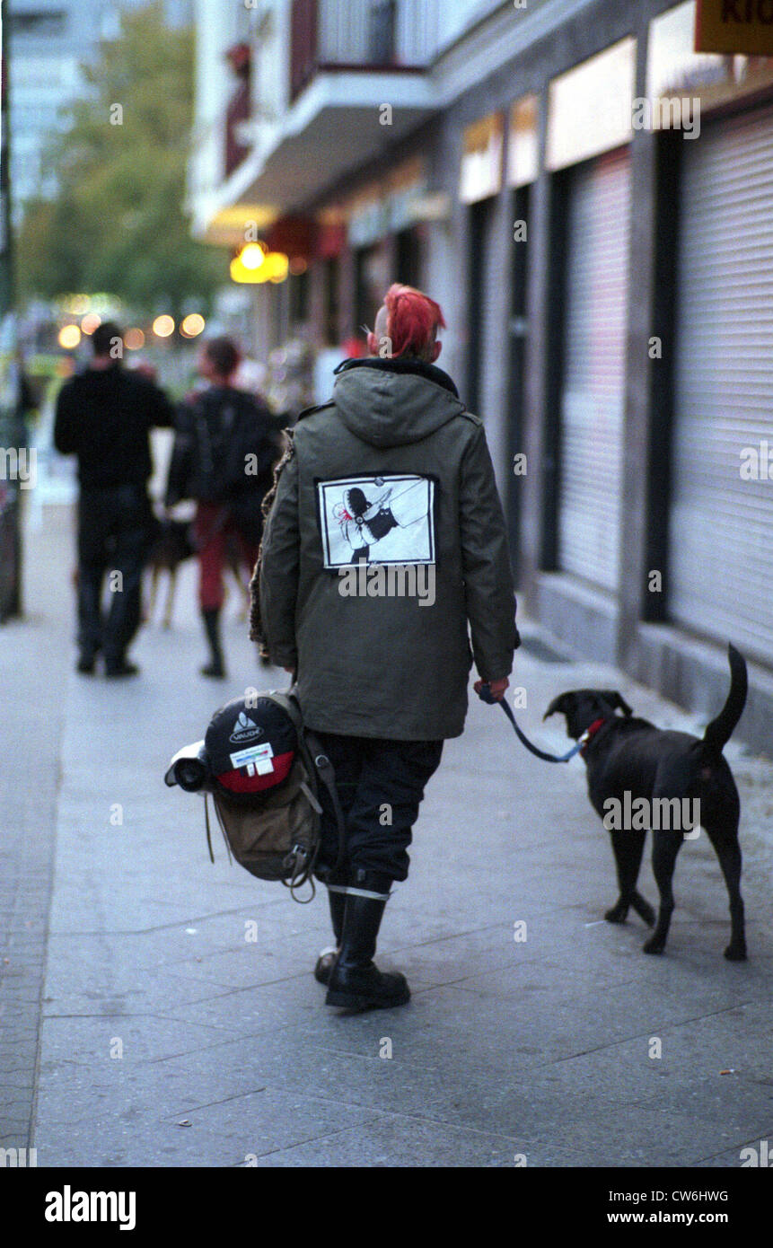 Berlin, a street child with dog Stock Photo Alamy