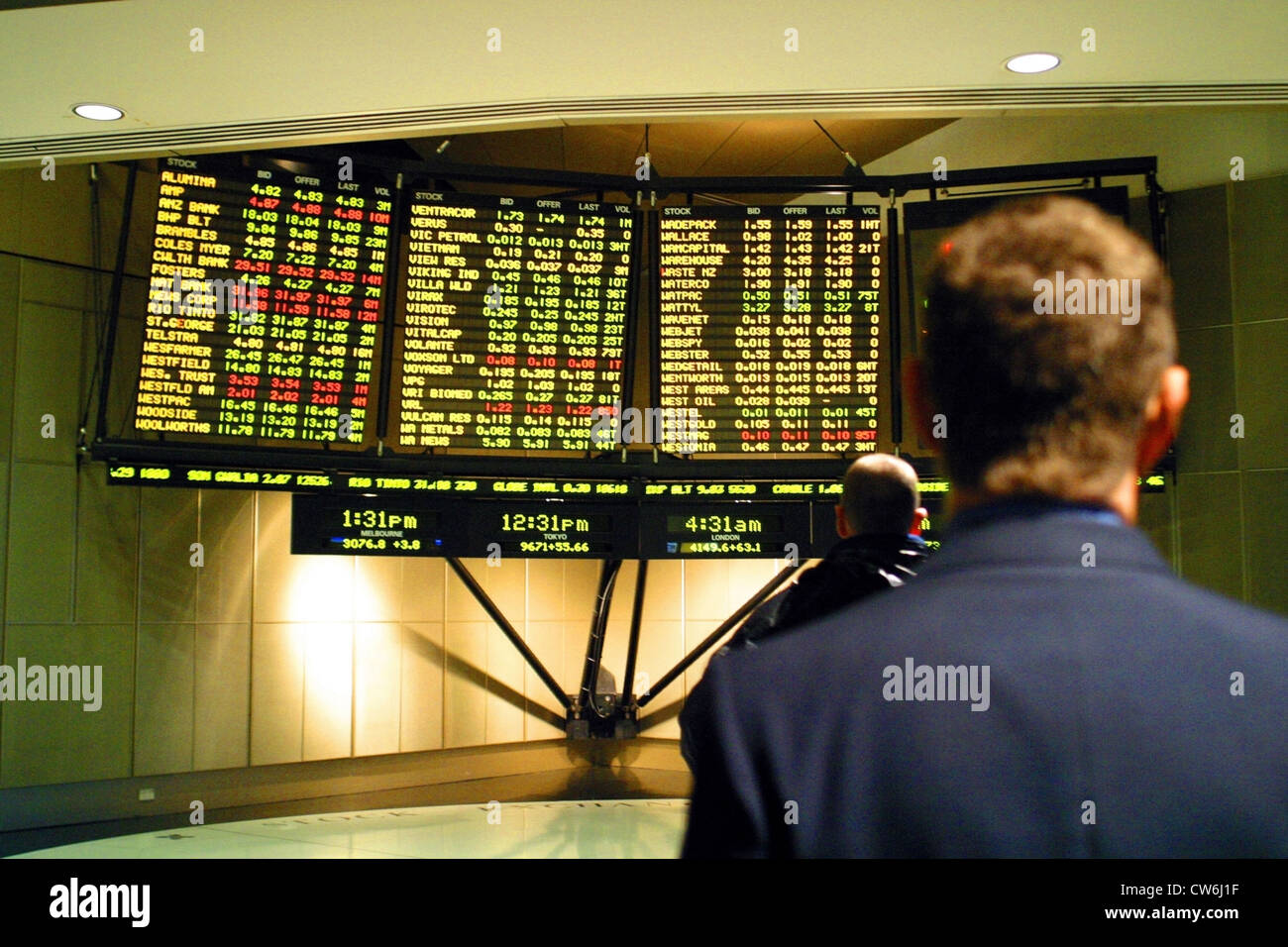 blackboard at stock market Stock Photo