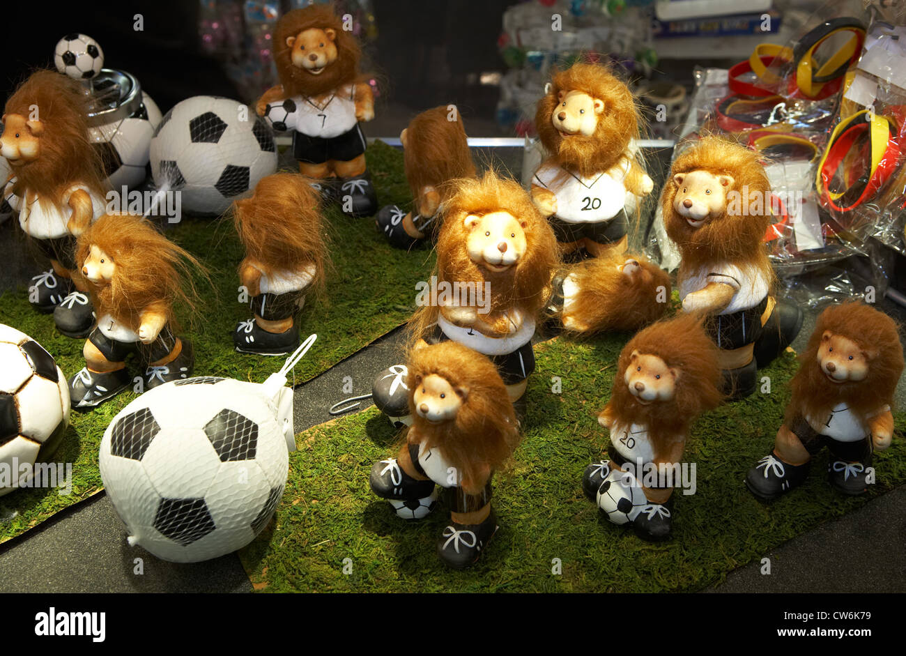 The official mascot Goleo VI of the Football World Cup in miniature Stock Photo