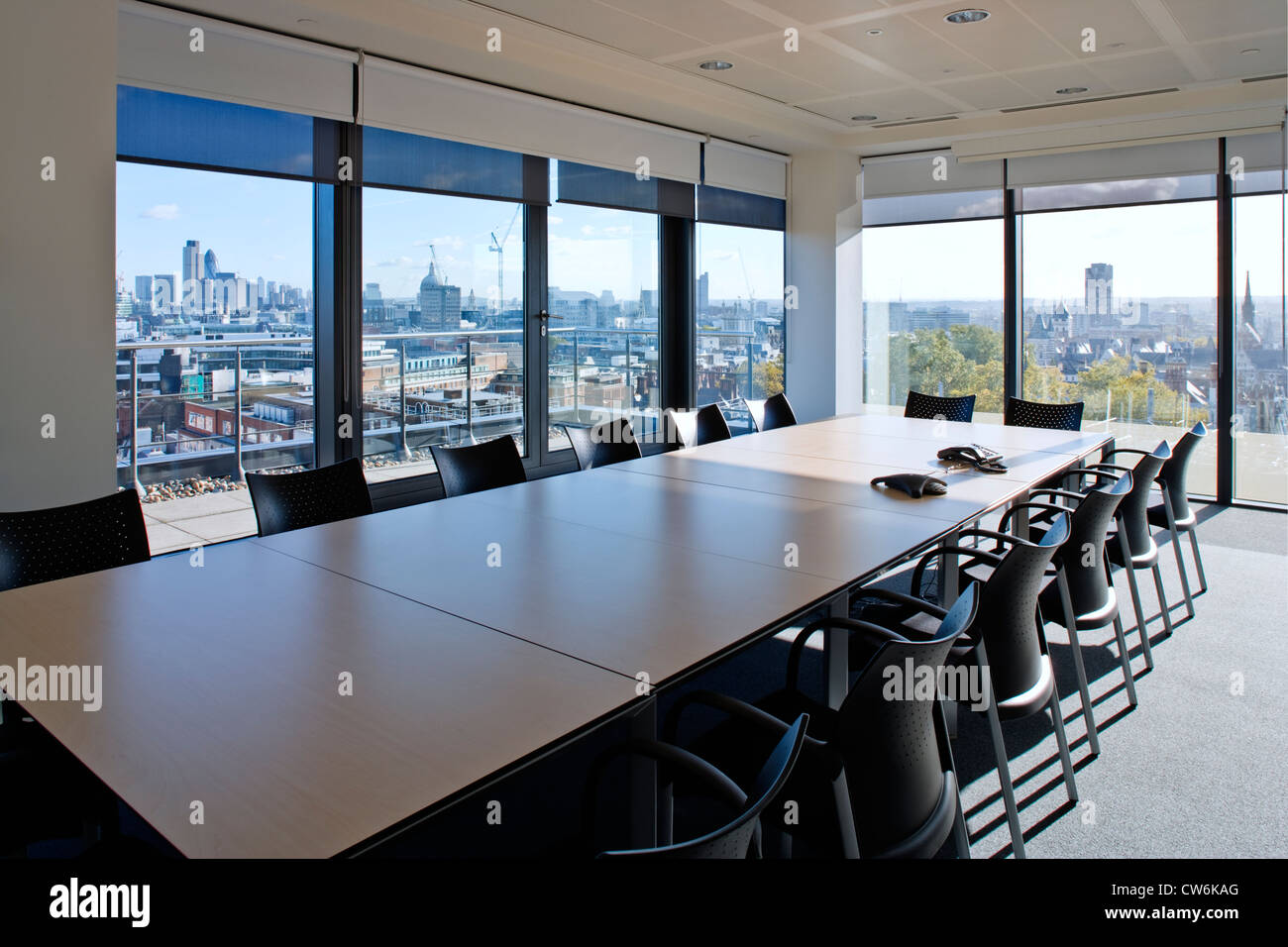 Office boardroom with view over London Stock Photo Alamy