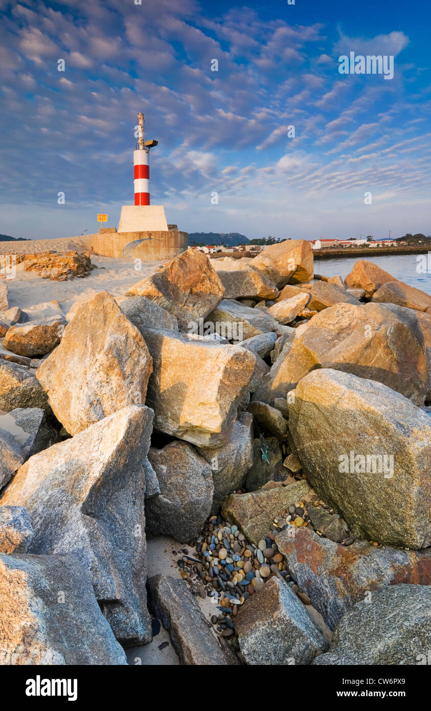 Small lighthouse in Esposende, Northern Portugal Stock Photo