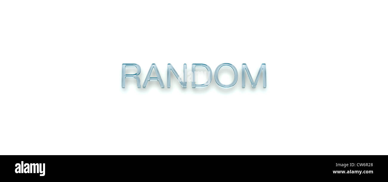 3D Key Word 'RANDOM' Glass Style Stock Photo