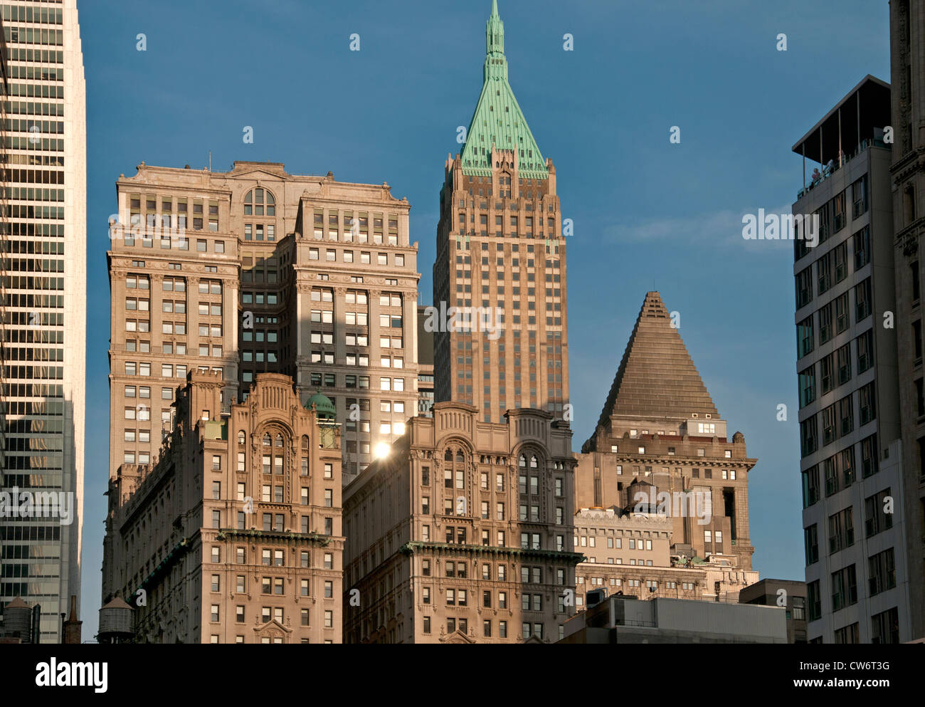 Financial District American Manhattan near Wall Street New York City Stock Photo