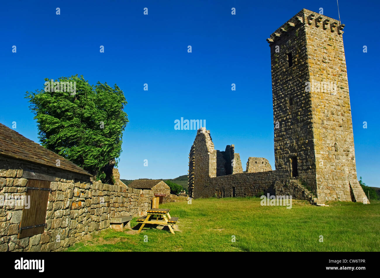 village and castle of La Garde Guerin, France, Lozere Stock Photo Alamy