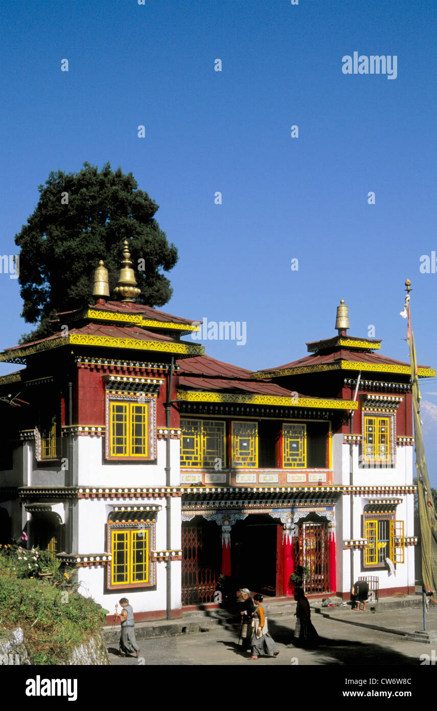 India, West Bengal, Darjeeling, Bhutia Busty Gompa tibetan buddhist monastery Stock Photo