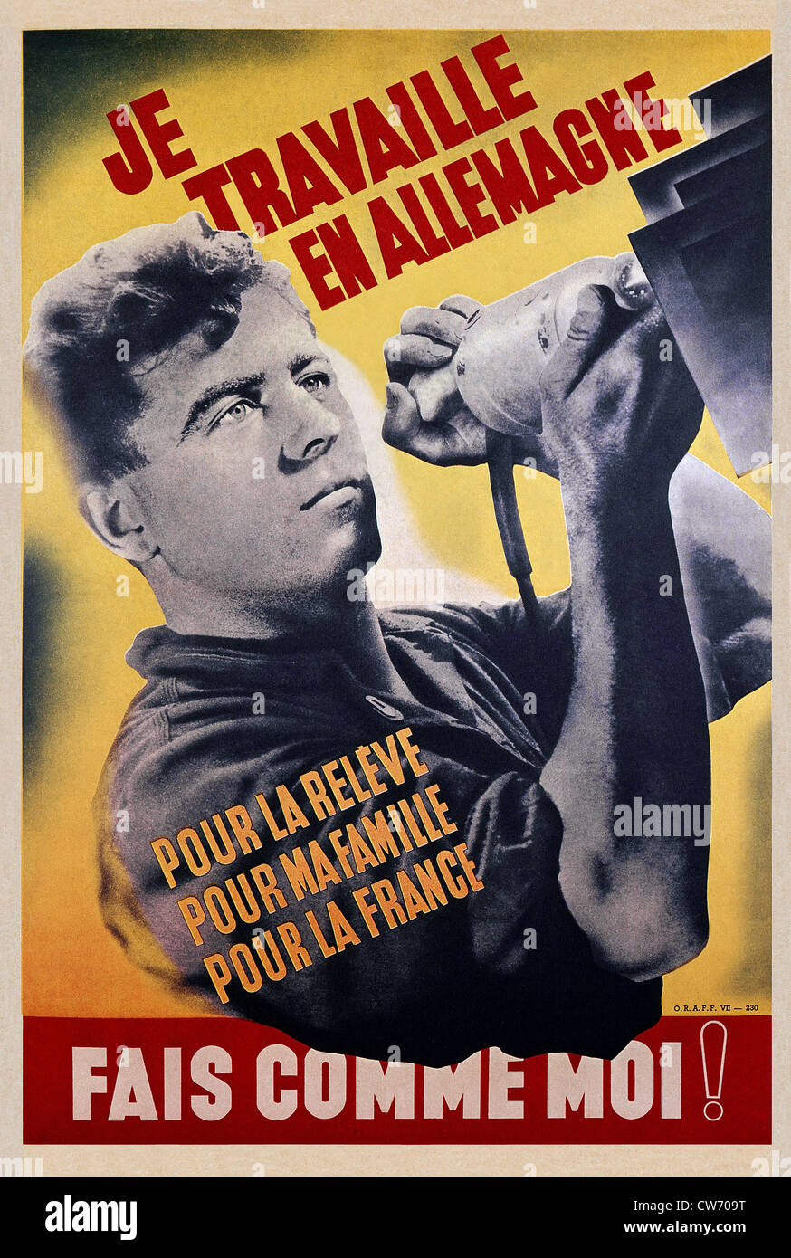 Post German (1942). Propaganda for voluntary work Stock Photo - Alamy