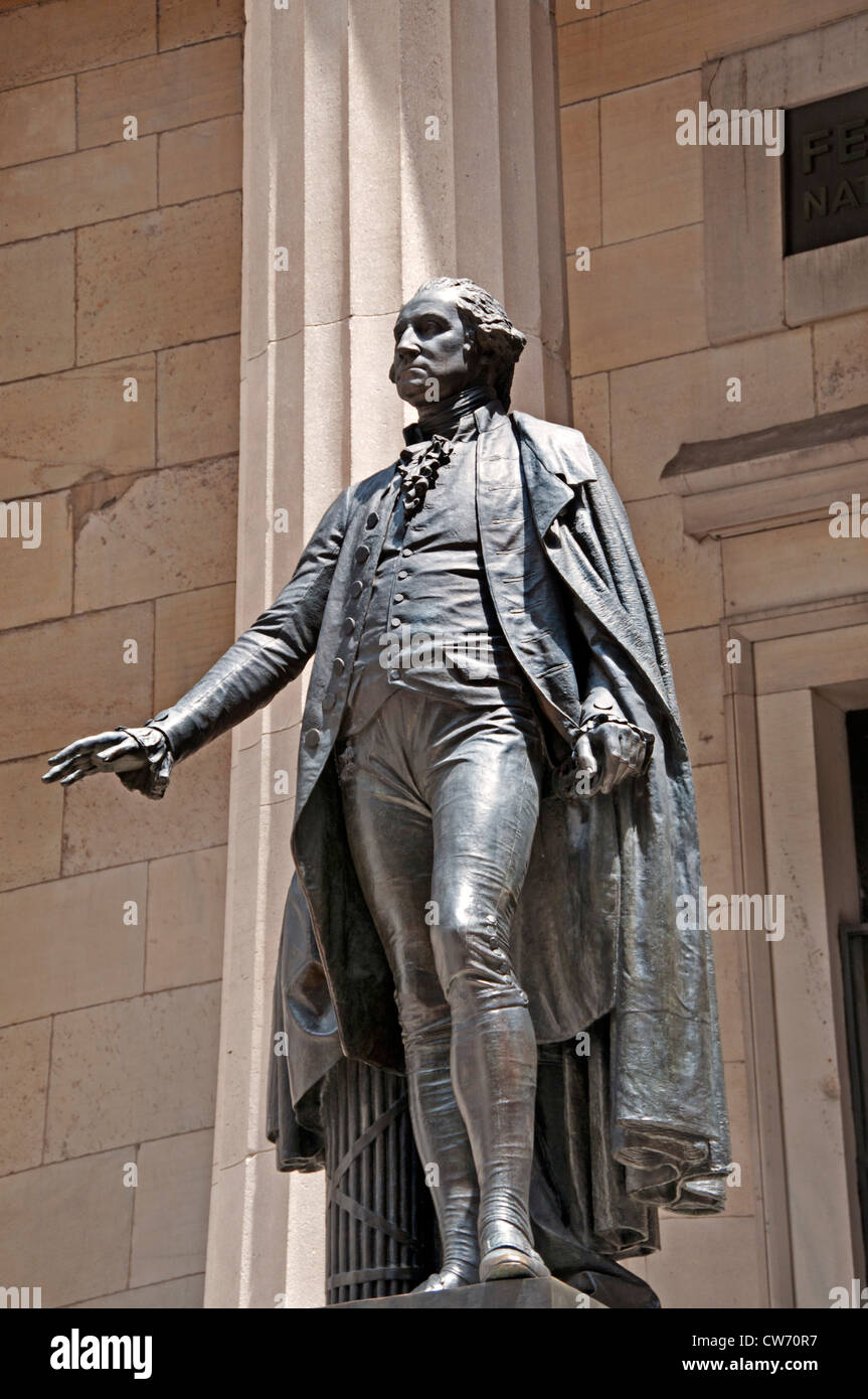 Statue of George Washington President The New York Stock Exchange Manhattan Wall Street New York City Stock Photo