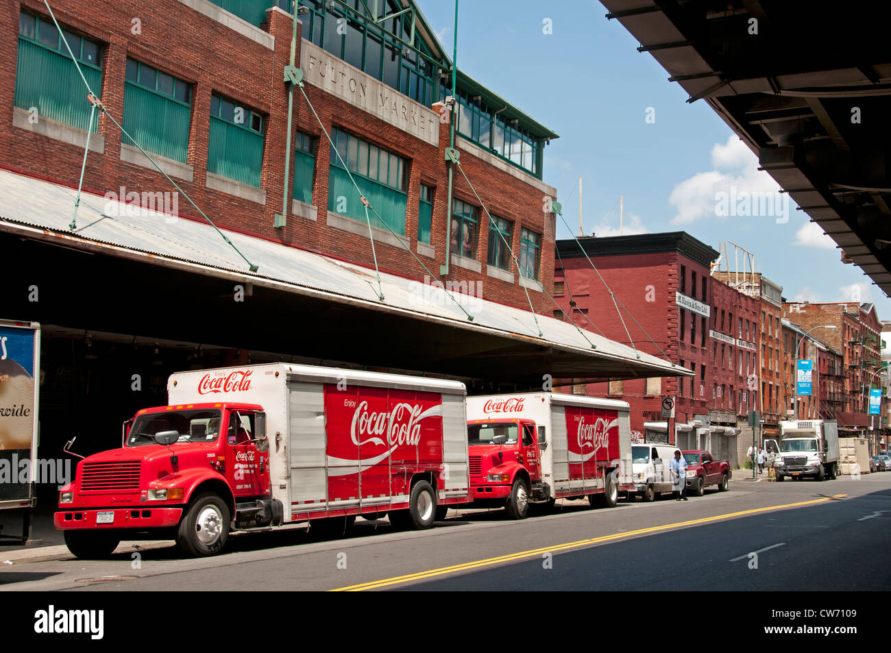 Coca Cola Truck  South Street Seaport Manhattan  near Pier 17 New York City Manhattan Stock Photo